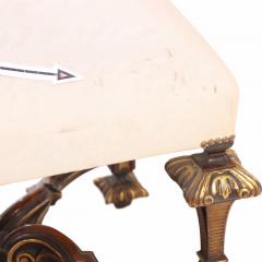  Gill Reigate English Tudor Style Carved and Gilt Walnut Bench C 1900  - 4662265