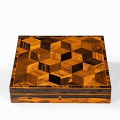  Gillows of Lancaster London A George IV calamander and specimen parquetry writing slope - 1722192