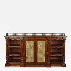  Gillows of Lancaster London A late William IV rosewood breakfront open bookcase by Gillows - 3789691