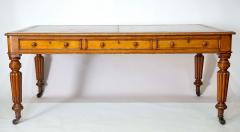  Gillows of Lancaster London English Double Sided Leather Top Oak Library Table of Large Scale - 2795826