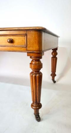  Gillows of Lancaster London English Double Sided Leather Top Oak Library Table of Large Scale - 2795828