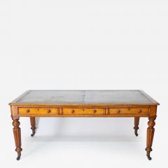  Gillows of Lancaster London English Double Sided Leather Top Oak Library Table of Large Scale - 2804281