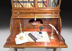  Gillows of Lancaster London George III Gillows Mahogany Cylindrical Bureau Bookcase - 4471648