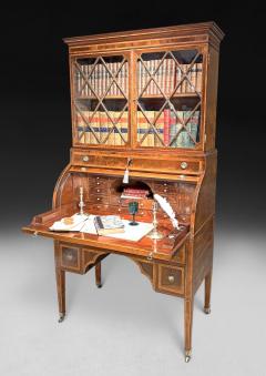  Gillows of Lancaster London George III Gillows Mahogany Cylindrical Bureau Bookcase - 4471650