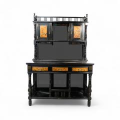  Gillows of Lancaster London Gillows A Fine Aesthetic Movement Side Cabinet with Hand Painted Floral Panels - 4183147