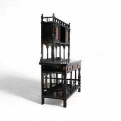  Gillows of Lancaster London Gillows A Fine Aesthetic Movement Side Cabinet with Hand Painted Floral Panels - 4183151