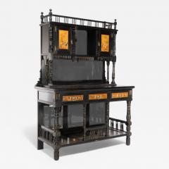  Gillows of Lancaster London Gillows A Fine Aesthetic Movement Side Cabinet with Hand Painted Floral Panels - 4206320