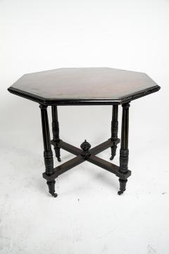  Gillows of Lancaster London Gillows attr Aesthetic Movement Ebonized Mahogany Centre Table with Amboyna top - 4191786