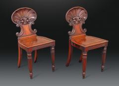  Gillows of Lancaster London Pair of Brocklesby Shell Back Hall Chairs by Gillows - 4716509