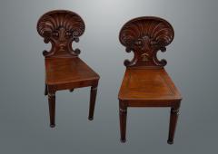  Gillows of Lancaster London Pair of Gillows Shell Back Hall Chairs for George Sandeman - 2035103