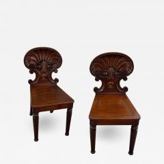  Gillows of Lancaster London Pair of Gillows Shell Back Hall Chairs for George Sandeman - 2036896