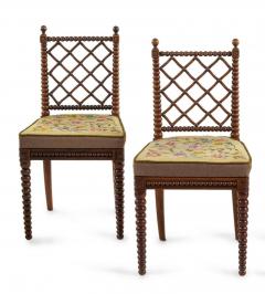  Gillows of Lancaster London Regency Oak Bobbin Chairs Attributed to Gillows Set of Four - 1332395