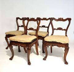  Gillows of Lancaster London Regency Rococo Revival Rosewood Caned Seat Side Chairs - 2521754