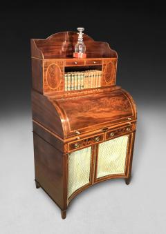  Gillows of Lancaster London Satinwood Inlaid Mahogany Cylindrical Writing Desk - 4478110