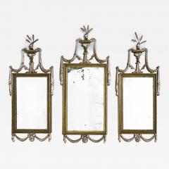  Gillows of Lancaster London Set of Three Gillows Of Lancaster 19th Century Silvered Green Painted Mirrors - 4319504