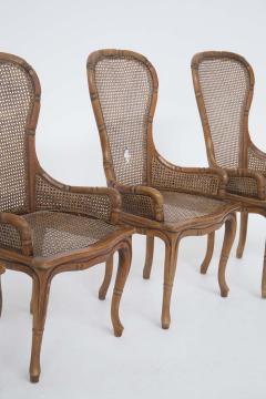  Giorgetti Italian Four Chairs by Giorgetti in Imitation Bamboo and Rattan - 2207975