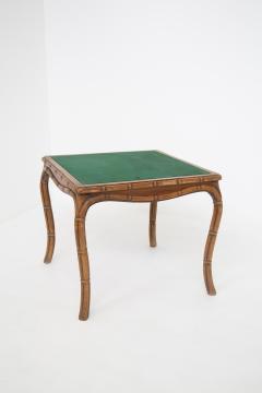  Giorgetti Italian Game Table in Faux Bamboo by Giorgetti and Green Fabric - 2214189