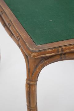  Giorgetti Italian Game Table in Faux Bamboo by Giorgetti and Green Fabric - 2214193