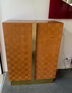  Giorgetti Pair of Wood and Brass Cabinets by Giorgetti Italy 1980s - 1319270