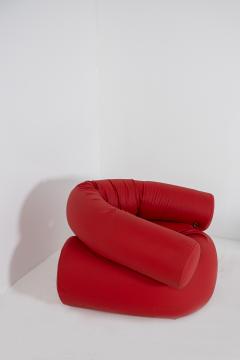  Giovanni Gismondi Contemporary Italian Armchair by Giovanni Grismondi Design Red Leather 2020 - 2014969