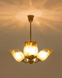  Gl ssner Swedish Modern Chandelier in Brass and Glass by Gl ssner - 1851606