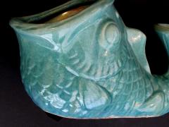  Gladding McBean An impressive Californian aqua glazed fish vessel by Gladding McBean kilns - 816376