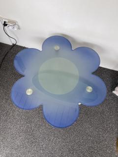  Glas Italia Blue Daisy Flower Glass Table by Glas Italia Italy 1990s - 2556599