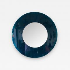  Glas Italia Mirror Round Blue Glass by Glas Italia Italy 1980s - 1817662