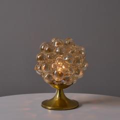  Glash tte Limburg 1960s Helena Tynell Amber Bubble Glass Brass Table Lamp for Limburg - 4287315