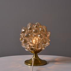  Glash tte Limburg 1960s Helena Tynell Amber Bubble Glass Brass Table Lamp for Limburg - 4287317