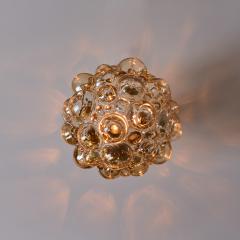  Glash tte Limburg 1960s Helena Tynell Amber Bubble Glass Brass Table Lamp for Limburg - 4287318