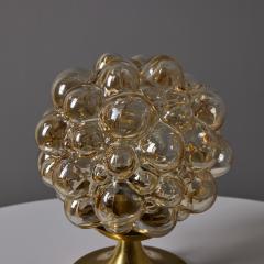  Glash tte Limburg 1960s Helena Tynell Amber Bubble Glass Brass Table Lamp for Limburg - 4287319