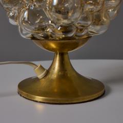  Glash tte Limburg 1960s Helena Tynell Amber Bubble Glass Brass Table Lamp for Limburg - 4287321