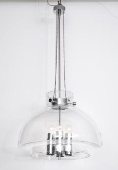  Glash tte Limburg 1970s Large Clear Glass Chandelier by Limburg Pair Available  - 4767448