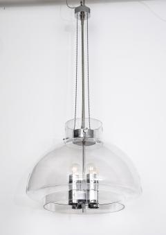  Glash tte Limburg 1970s Large Clear Glass Chandelier by Limburg Pair Available  - 4767450