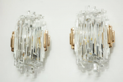  Glash tte Limburg Elegant Pair of Faceted Glass Sconces by Limburg - 1094311