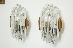  Glash tte Limburg Elegant Pair of Faceted Glass Sconces by Limburg - 1094313