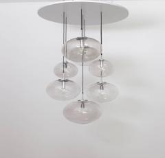  Glash tte Limburg Extraordinary Huge Glass Globe Cascade Chandelier by Glash tte Limburg - 543905