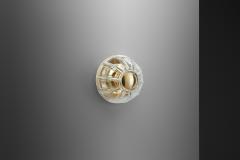  Glash tte Limburg Glash tte Limburg Brass and Glass Flush Mount Light Germany 1970s - 2903346