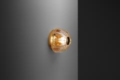  Glash tte Limburg Glash tte Limburg Brass and Glass Flush Mount Light Germany 1970s - 2903347