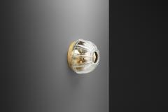  Glash tte Limburg Glash tte Limburg Brass and Glass Flush Mount Light Germany 1970s - 2903348
