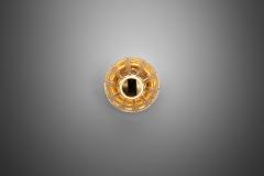  Glash tte Limburg Glash tte Limburg Brass and Glass Flush Mount Light Germany 1970s - 2903349