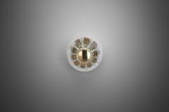  Glash tte Limburg Glash tte Limburg Brass and Glass Flush Mount Light Germany 1970s - 2903350