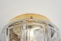 Glash tte Limburg Glash tte Limburg Brass and Glass Flush Mount Light Germany 1970s - 2903355