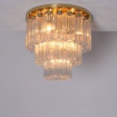  Glash tte Limburg Glass and Brass Three Tier Chandelier by Glashu tte Limburg Venini Style - 544833