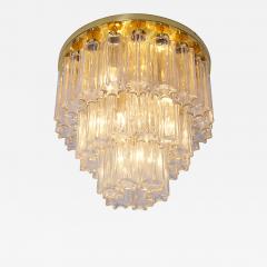  Glash tte Limburg Glass and Brass Three Tier Chandelier by Glashu tte Limburg Venini Style - 545299