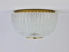  Glash tte Limburg Large Limburg Striped Glass Brass Flushmount Ceiling Light Germany 1970s - 4054878