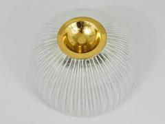  Glash tte Limburg Large Limburg Striped Glass Brass Flushmount Ceiling Light Germany 1970s - 4054887