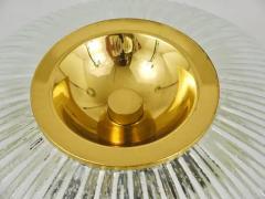  Glash tte Limburg Large Limburg Striped Glass Brass Flushmount Ceiling Light Germany 1970s - 4054939