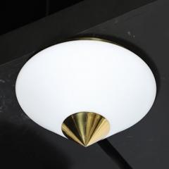  Glash tte Limburg Mid Century Frosted Glass Conical Flush mounts w Brass Fittings by Limburg - 4490030